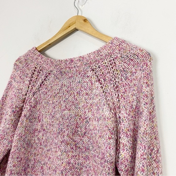 Belle du Jour Chunky Knit Confetti Sweater Crewneck Pink - Picture 5 of 8